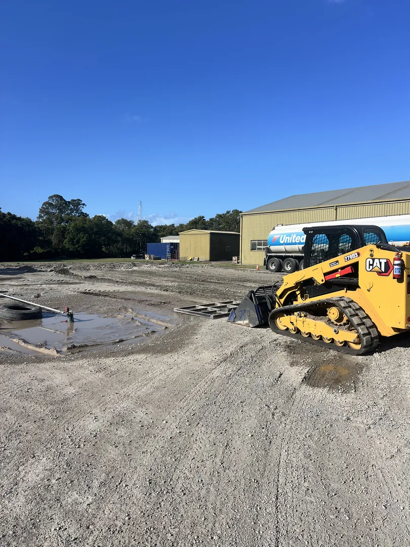 CAT 279D3 posi track compact track loader completing earthworks and site preparation in Brisbane